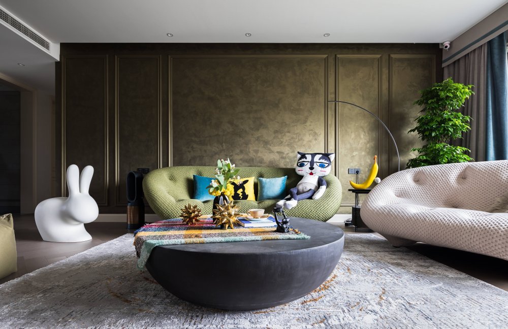 摩登复古风格室内家装案例效果图-客厅 摩登复古风格室内家装案例效果图-客厅