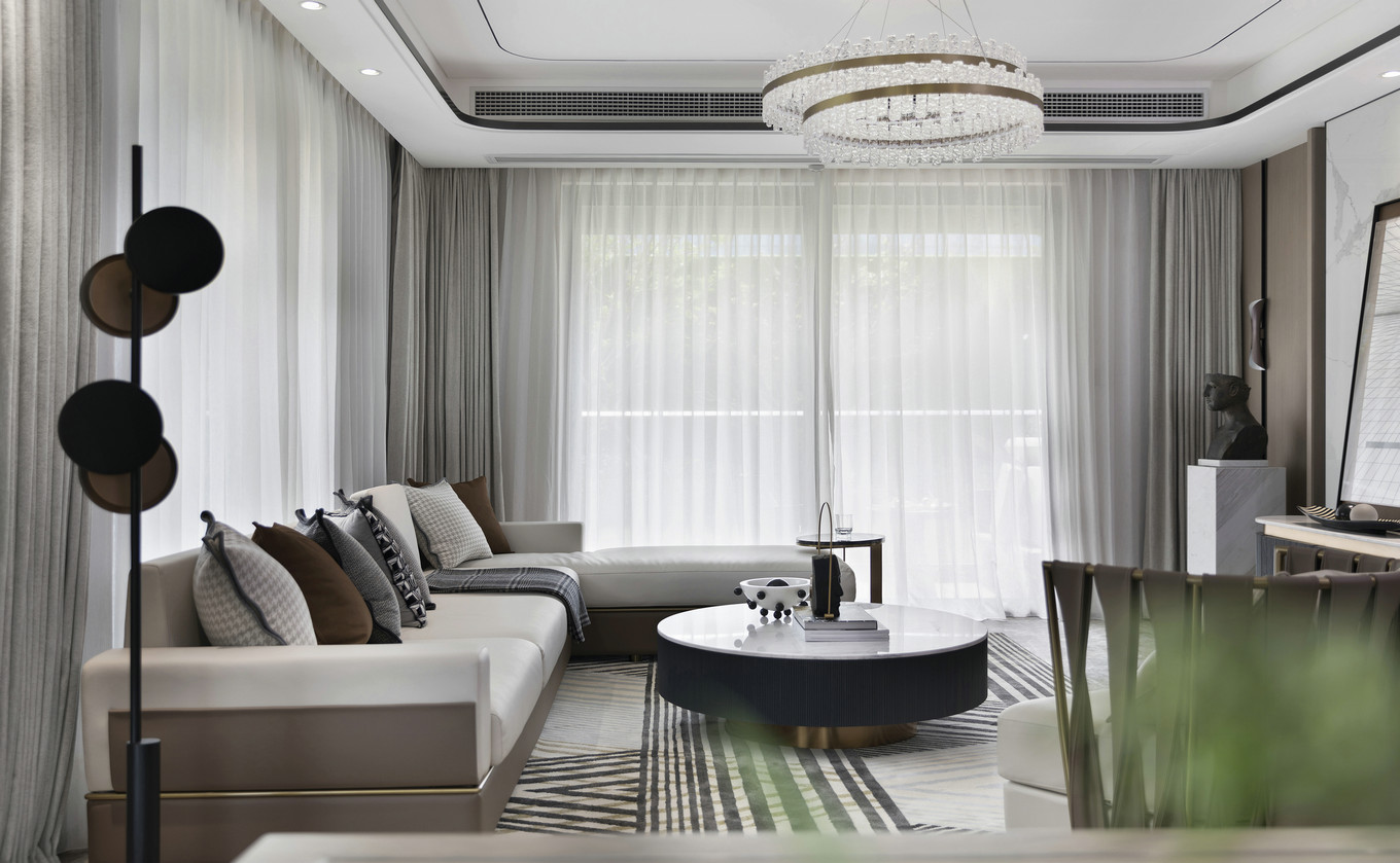 装修案例现代轻奢风格室内装修效果图-客厅 装修案例现代轻奢风格室内装修效果图-客厅