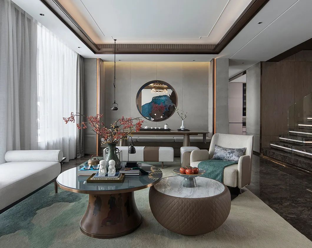 新中式风格家装设计复式装修效果图-客厅 新中式风格家装设计复式装修效果图-客厅